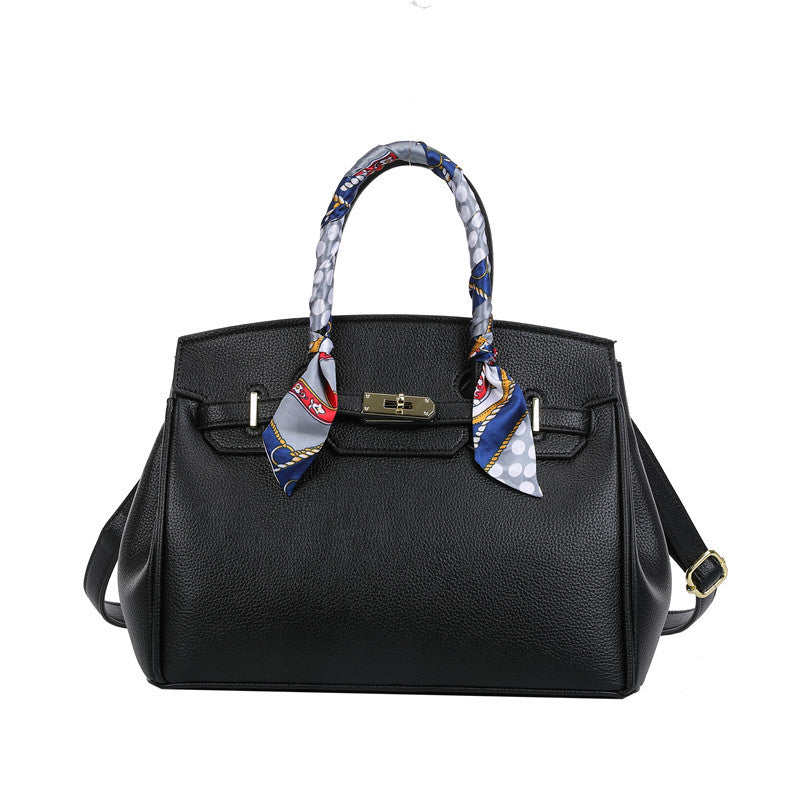 Women's Textured Silk Scarf Litchi Pattern Fashion Handbags