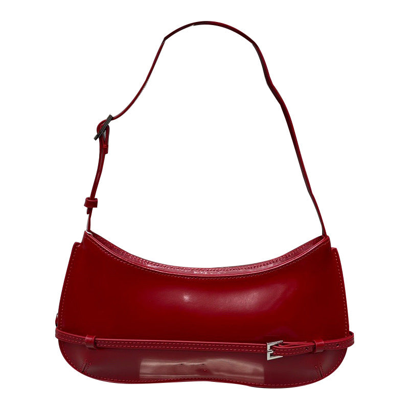 French Style High-grade Patent Leather Baguette Armpit Bags