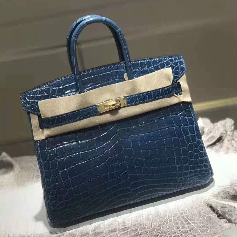 Women's Crocodile Pattern Genuine Leather Fashion Cattlehide Handbags