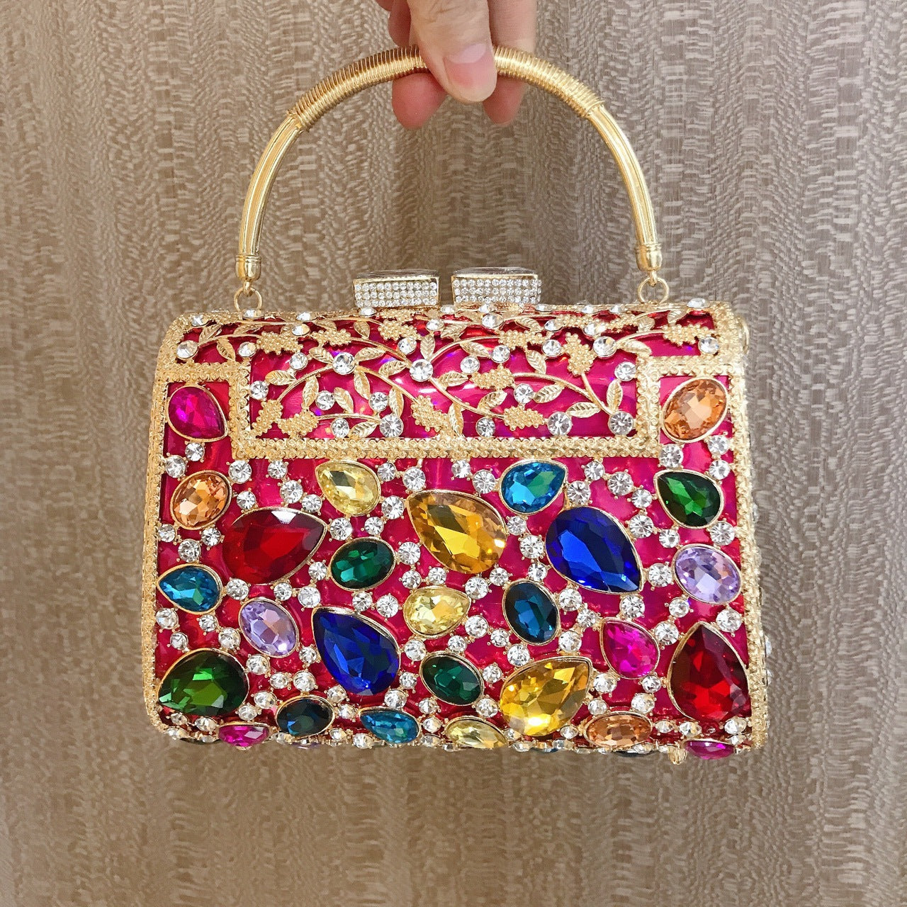 Banquet Party Metal Clutch Inlaid With Evening Bags