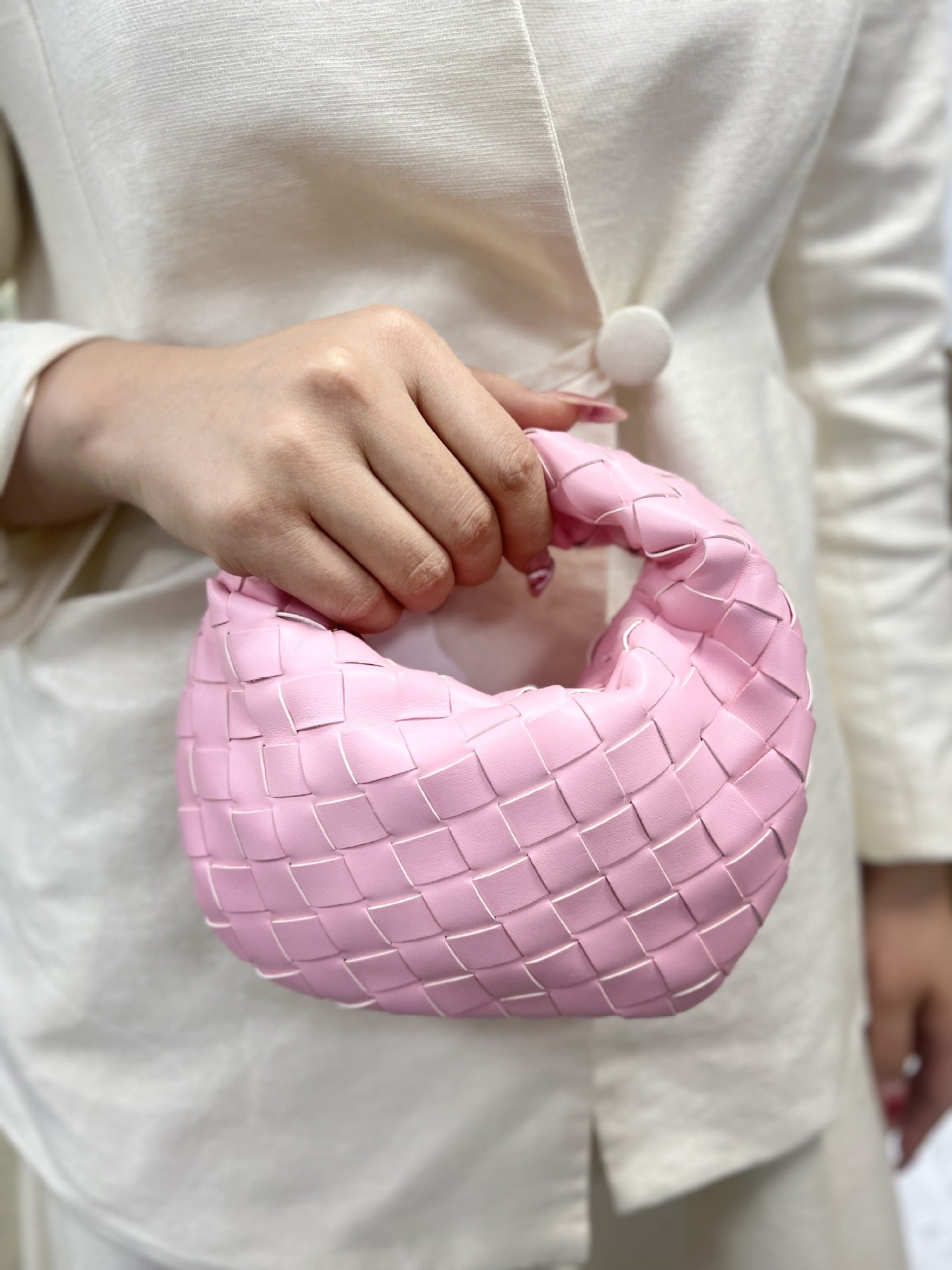 Mini Hand-held Dumpling Hand-woven Cloud Croissant Handbags