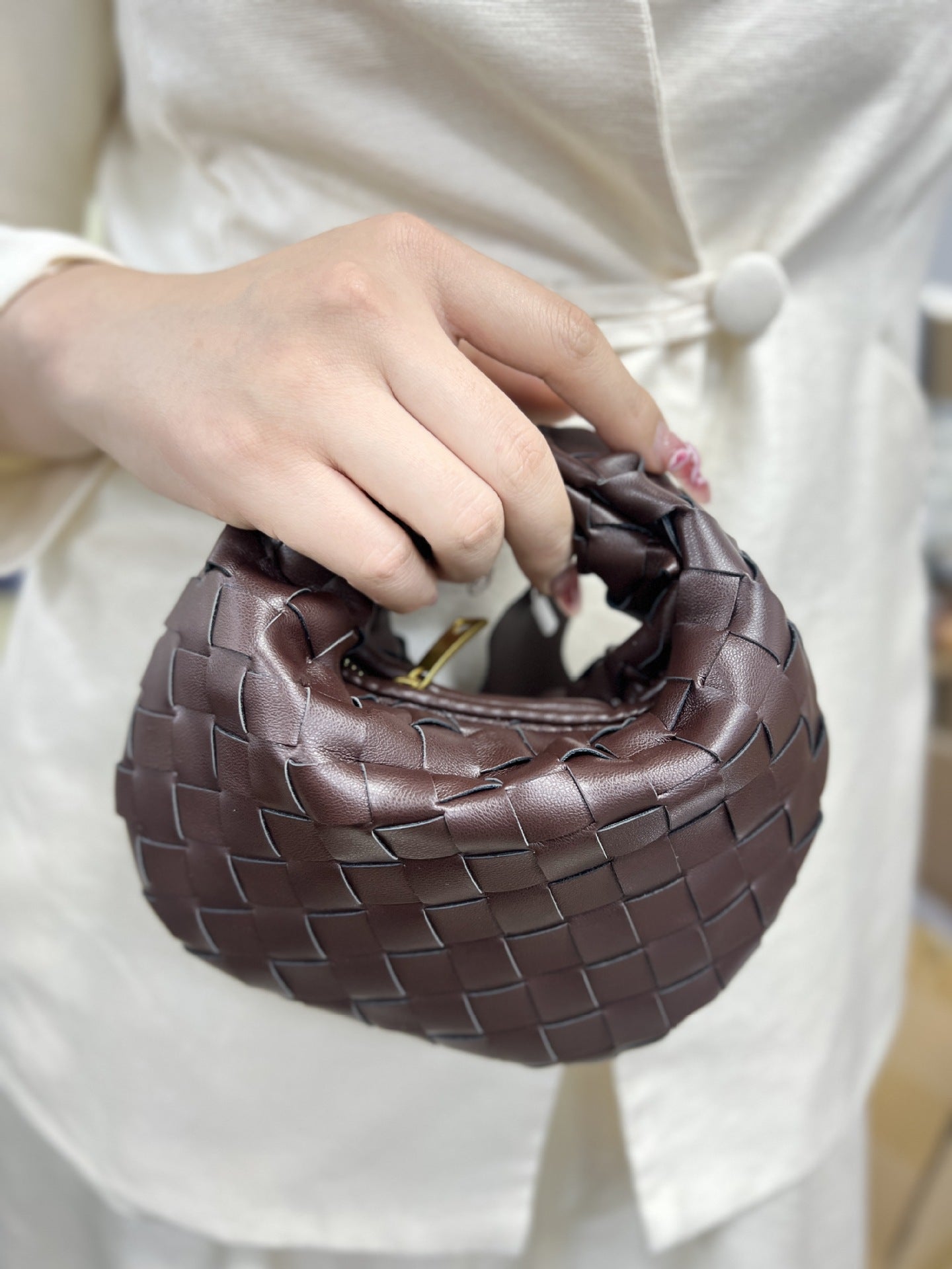 Mini Hand-held Dumpling Hand-woven Cloud Croissant Handbags