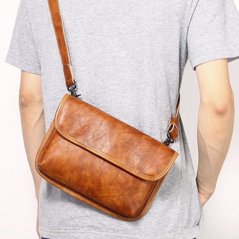 Men's Summer Trendy Leather First Layer Cowhide Men's Handbags