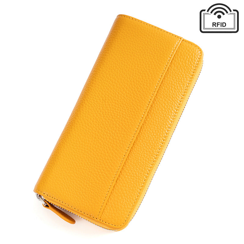 Women's Long Leather Organ Clutch Large Capacity Ladies Wallets