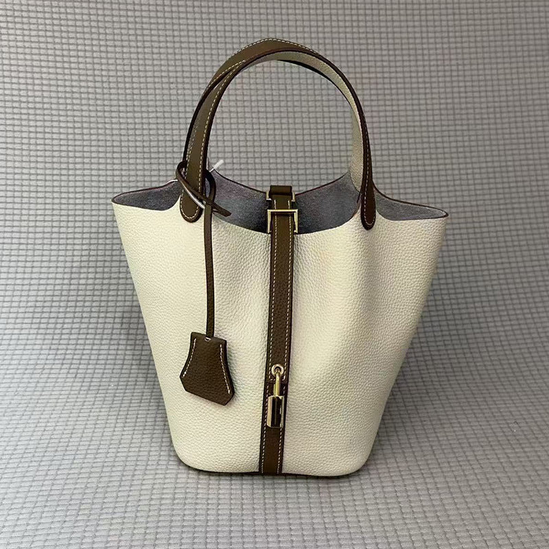 Women's Genuine Leather Vegetable Basket High-grade Design Handbags