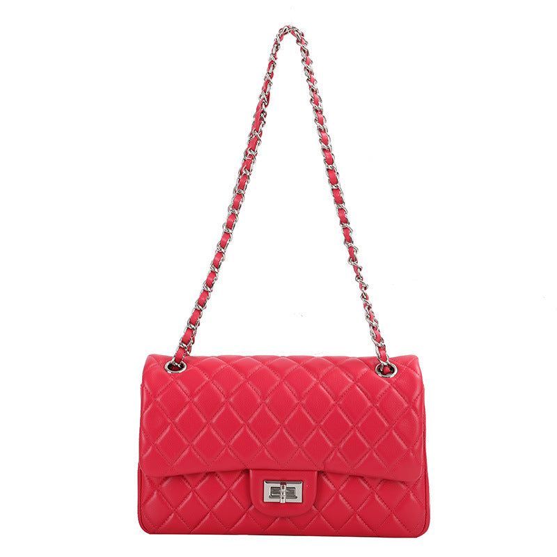 Women's Sheepskin Rhombus Chain Commuter Versatile High-grade Shoulder Bags
