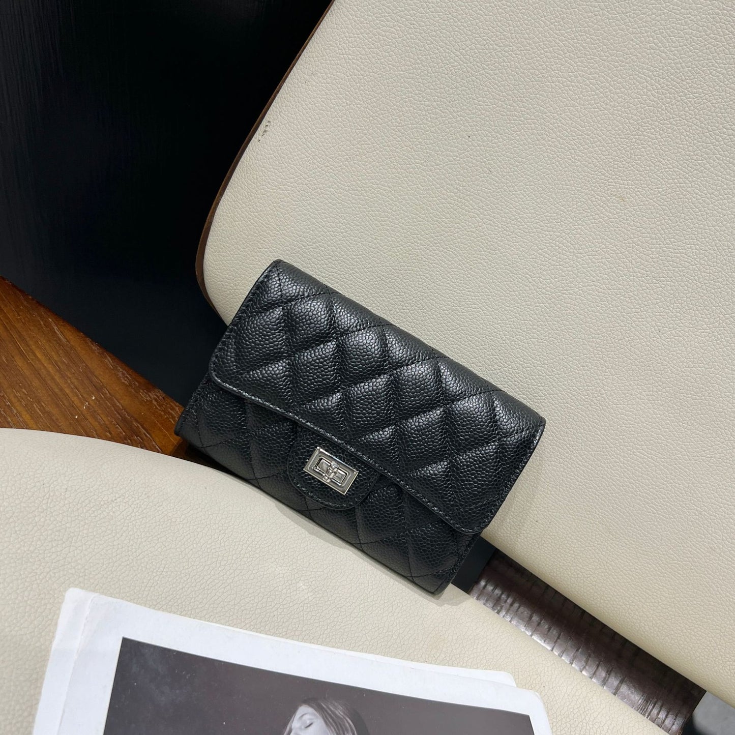 Women's Style Mid-length Leather Rhombus Large Capacity Ladies Wallets