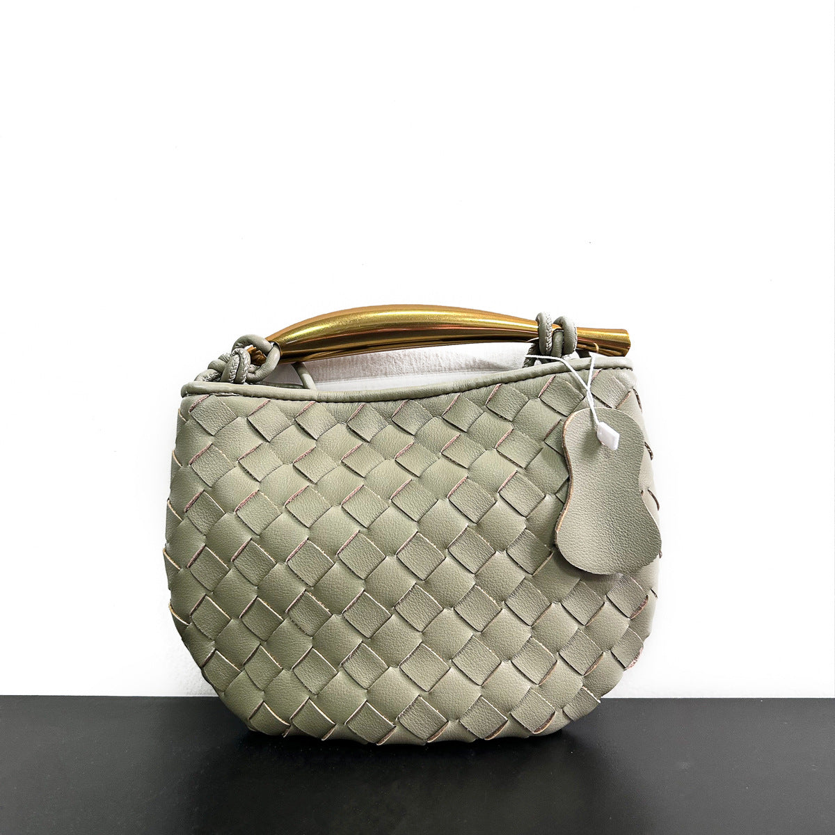 Women's Designer Woven Metal Advanced Dumpling Genuine Shoulder Bags