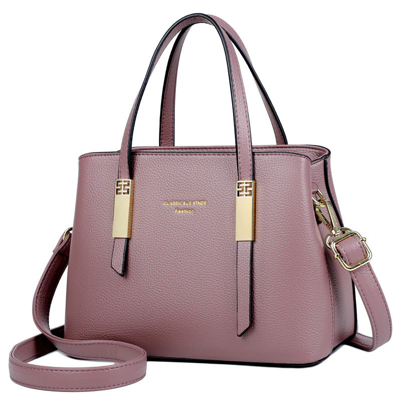 Women's Mother Simple Elegant Soft Leather Handbags
