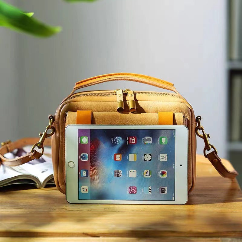 First Layer Cowhide High-grade Niche Tooling Crossbody Bags