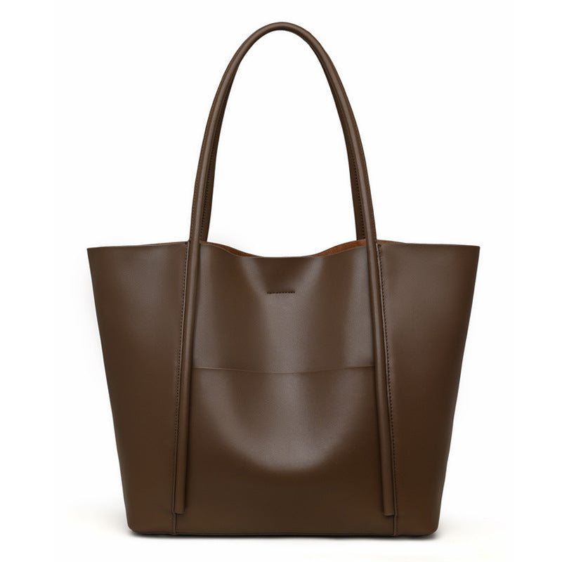 Women's Cowhide Big Large Capacity Versatile Simple Shoulder Bags