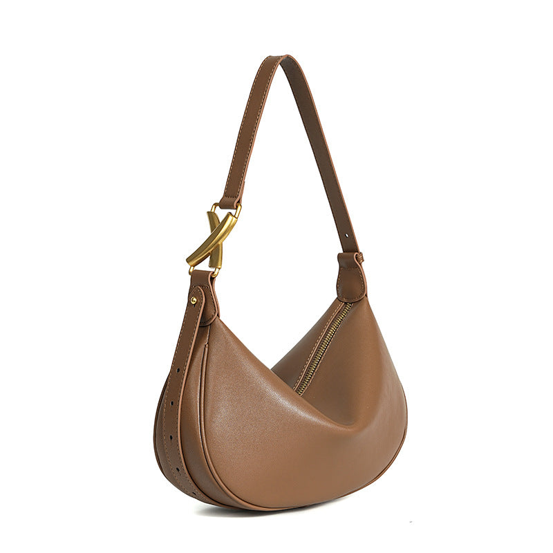Women's Leather Underarm Selenodont Soft Cowhide High-grade Crossbody Bags