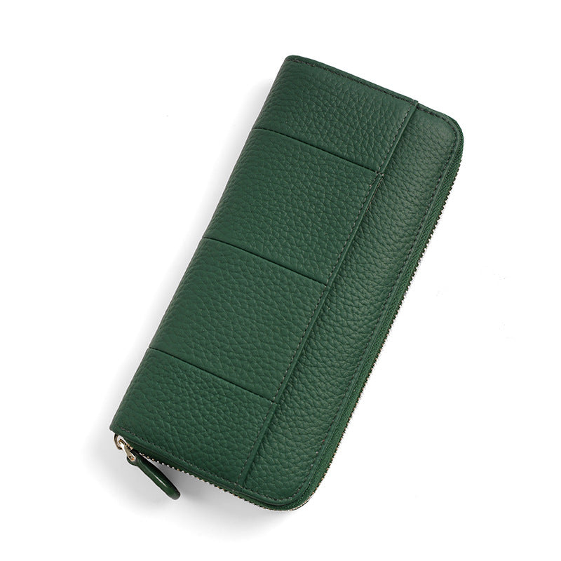 Women's Long Genuine Leather Multiple Slots Large Ladies Wallets