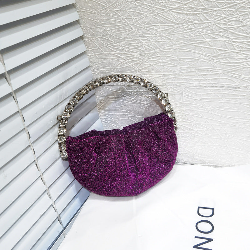 Female Niche Rhinestone Clutch Diamond Pleated Dinner Bags