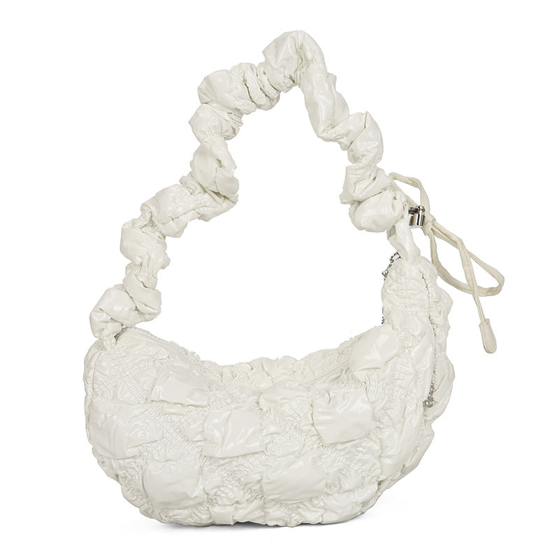 Cloud Pleated Large Capacity Embroidery Thread Shoulder Bags
