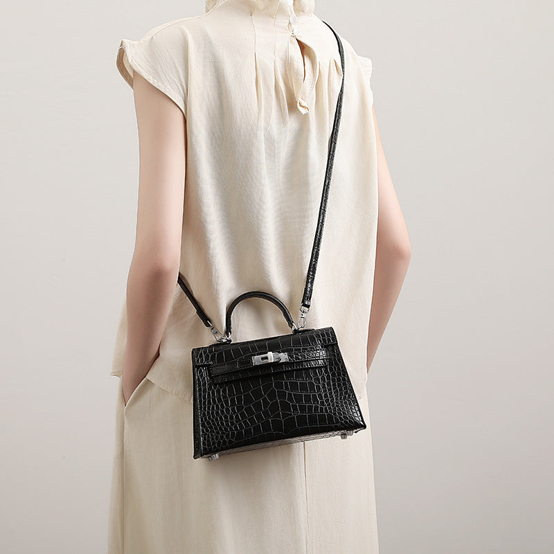 Women's Crocodile Pattern High-grade Fashion Stone Handbags