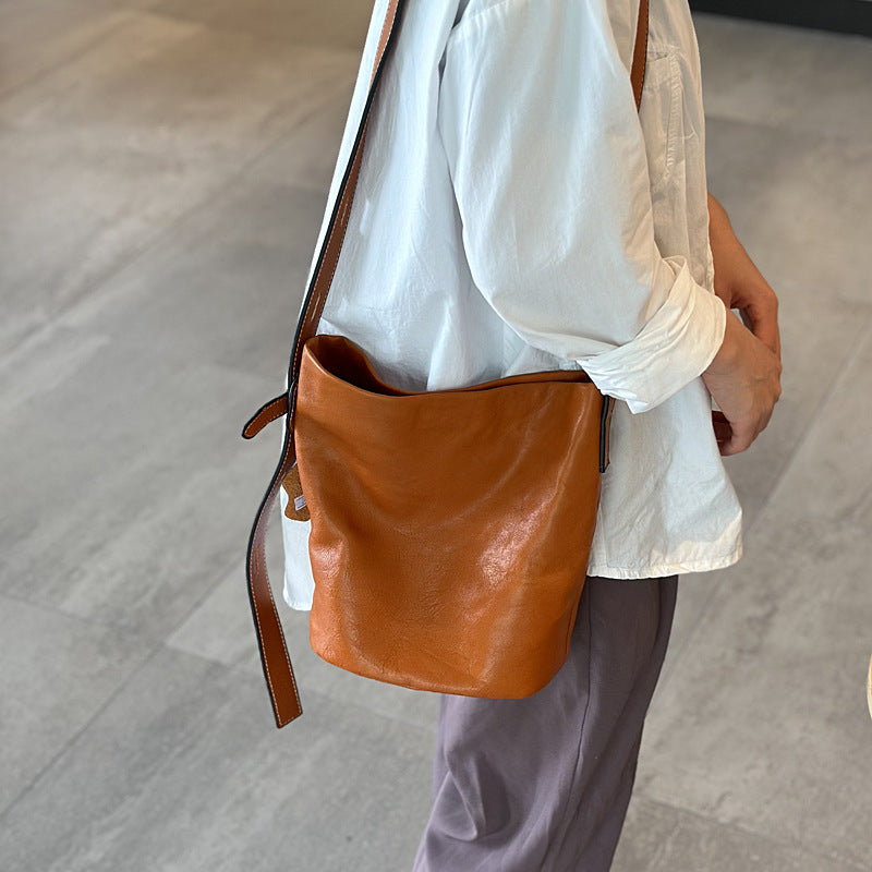 Women's Korean Leather First Layer Cowhide Retro Crossbody Bags