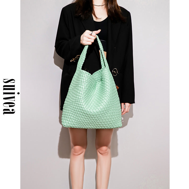 Simple Versatile Large Capacity Underarm Vegetable Handbags