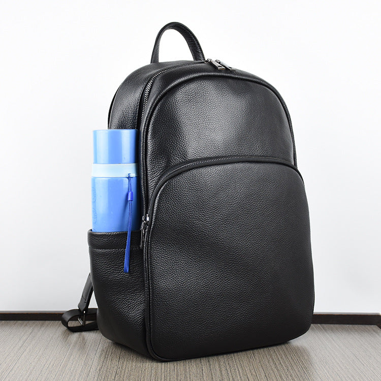 Men's Business Leather Large Capacity First Layer Backpacks