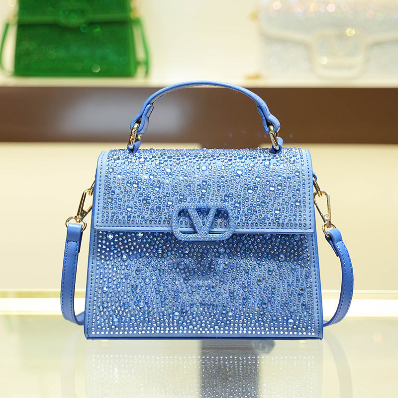 Women's Light Diamond High Quality Fashion Rhinestone Letters Crossbody Bags