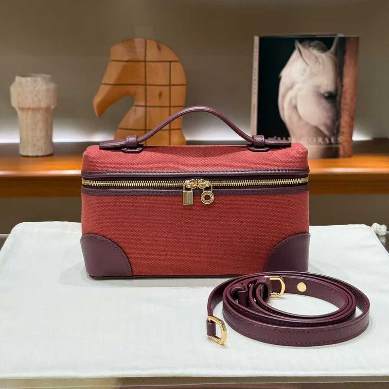 Women's Leather Pattern Lunch Box Mini Handbags