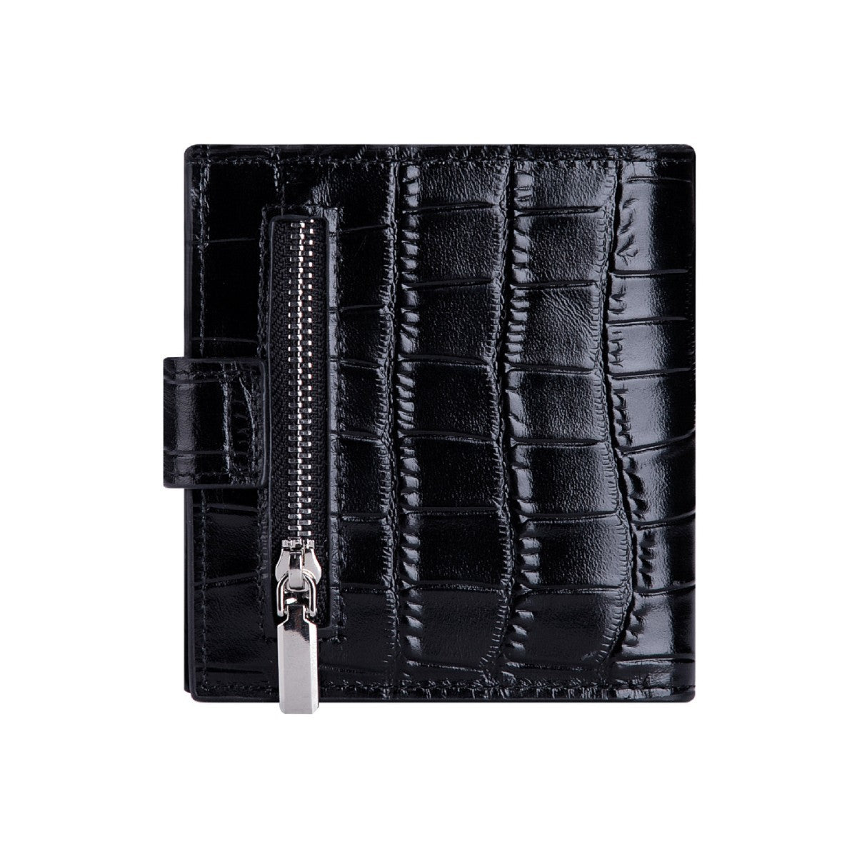 Women's Crocodile Pattern Genuine Leather Zipper Compact Coin Purses