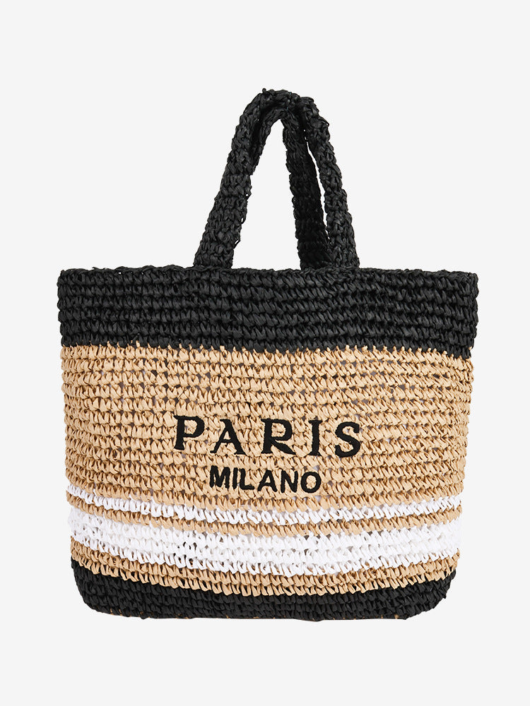 Women's Capacity Straw Handmade Woven Seaside Vacation Handbags