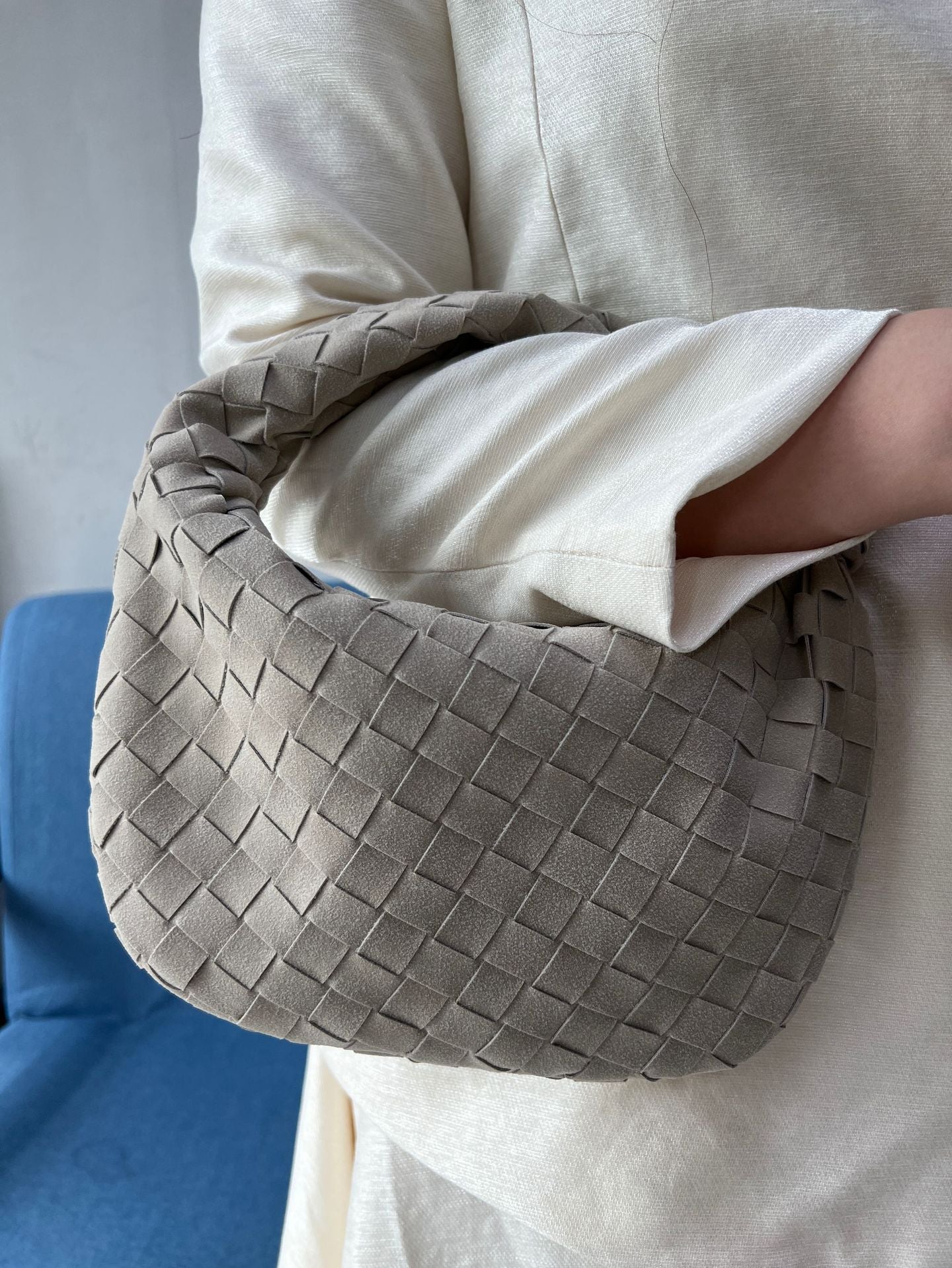 Size Frosted Woven Croissant Handmade Underarm Handbags