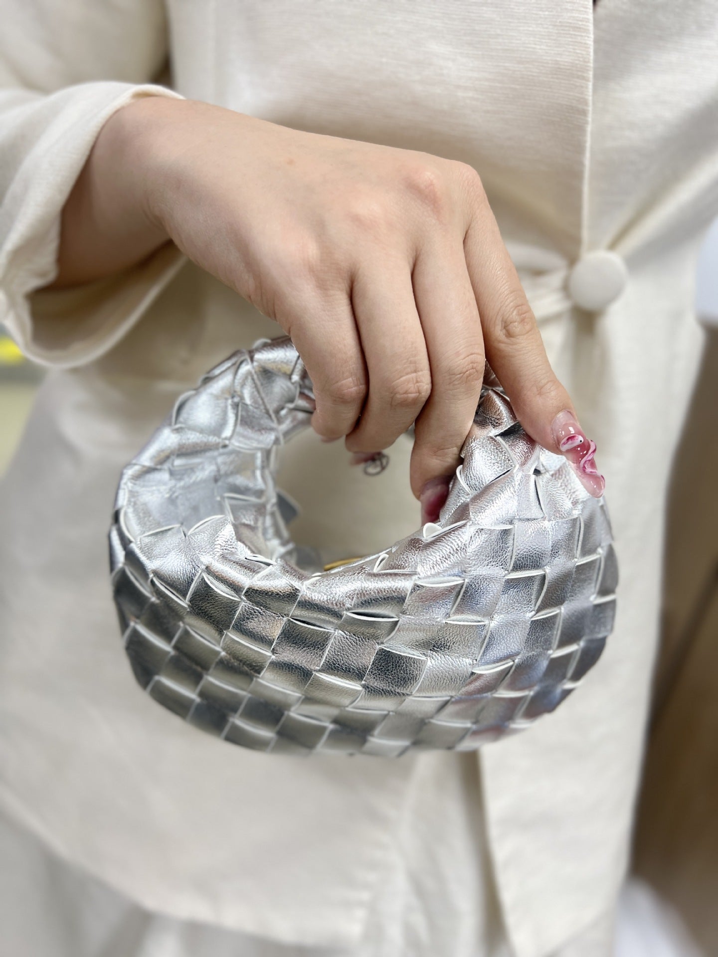 Mini Hand-held Dumpling Hand-woven Cloud Croissant Handbags