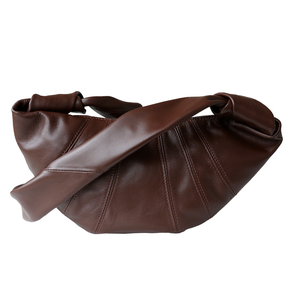 Women's Lightweight Croissant First Layer Cowhide Vintage Crossbody Bags