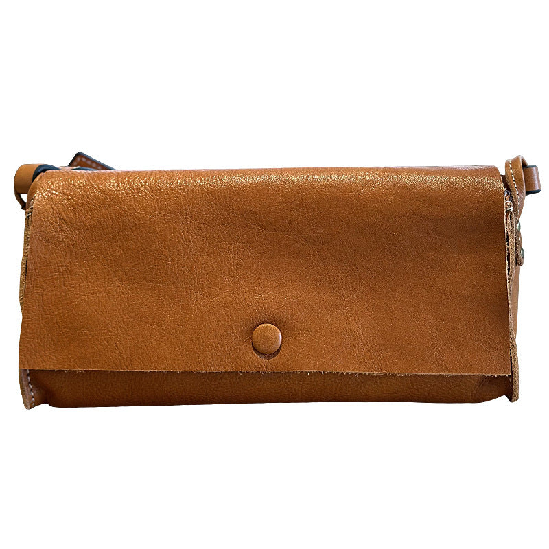 Women's Leather Korean Artistic Closed Toe Layer Crossbody Bags