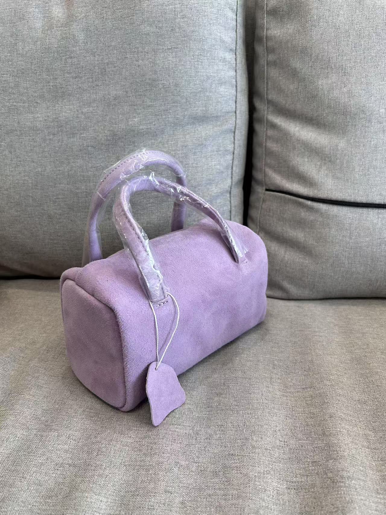 Women's Orange Cute Plant Sheepskin Frosted Toast Handbags