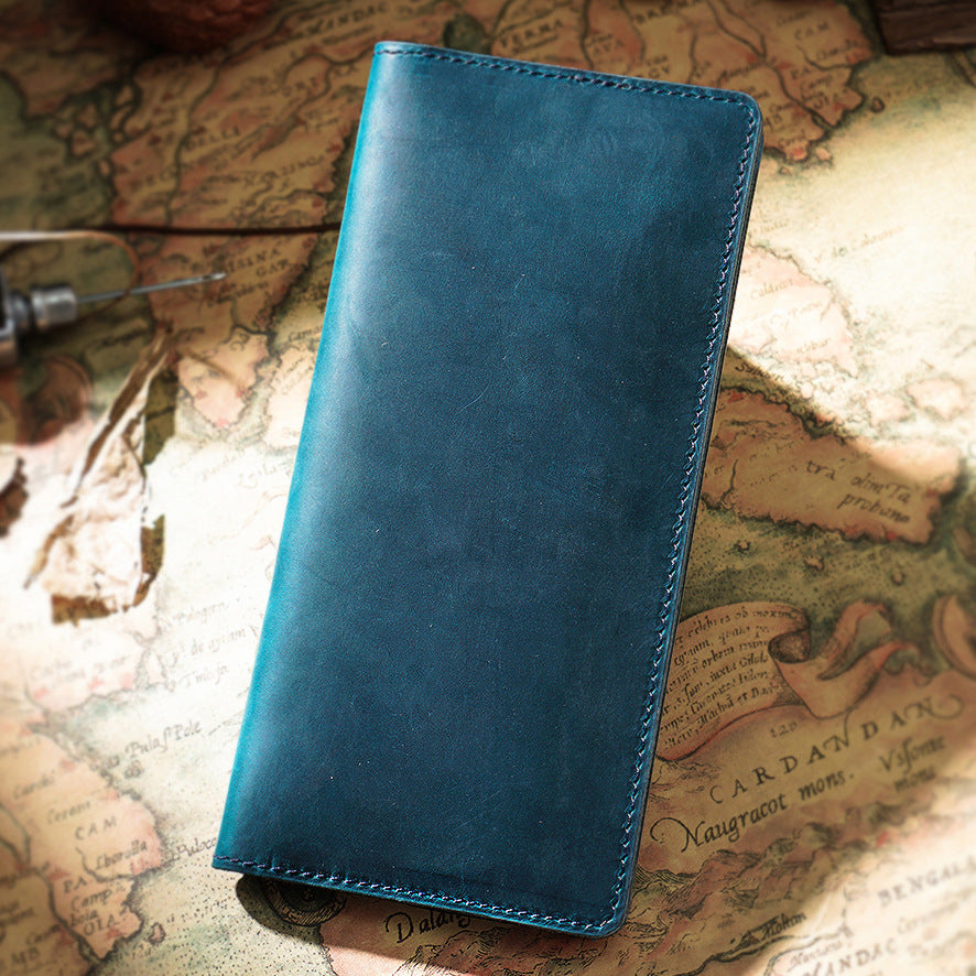 Men's Retro Crazy Horse Leather Genuine Cattlehide Men's Wallets