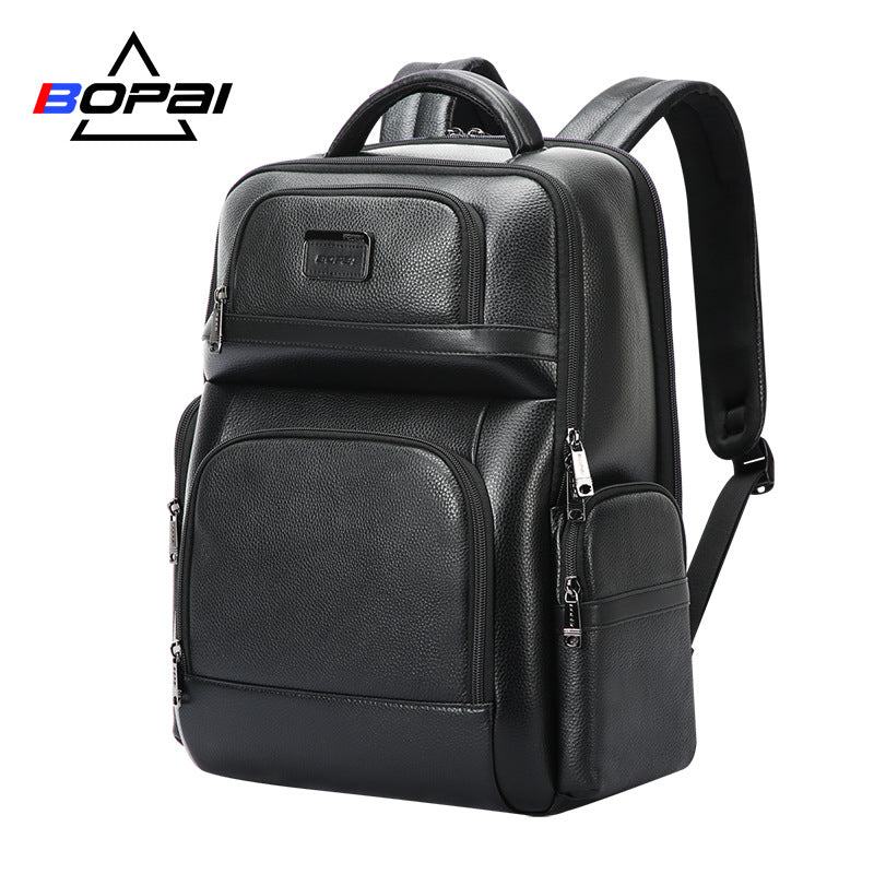 Men's Large Capacity First Layer Cowhide Business Backpacks