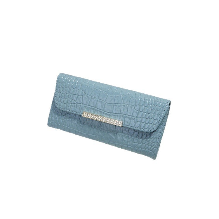 Women's Style Simple Crocodile Pattern Series Plain Ladies Wallets