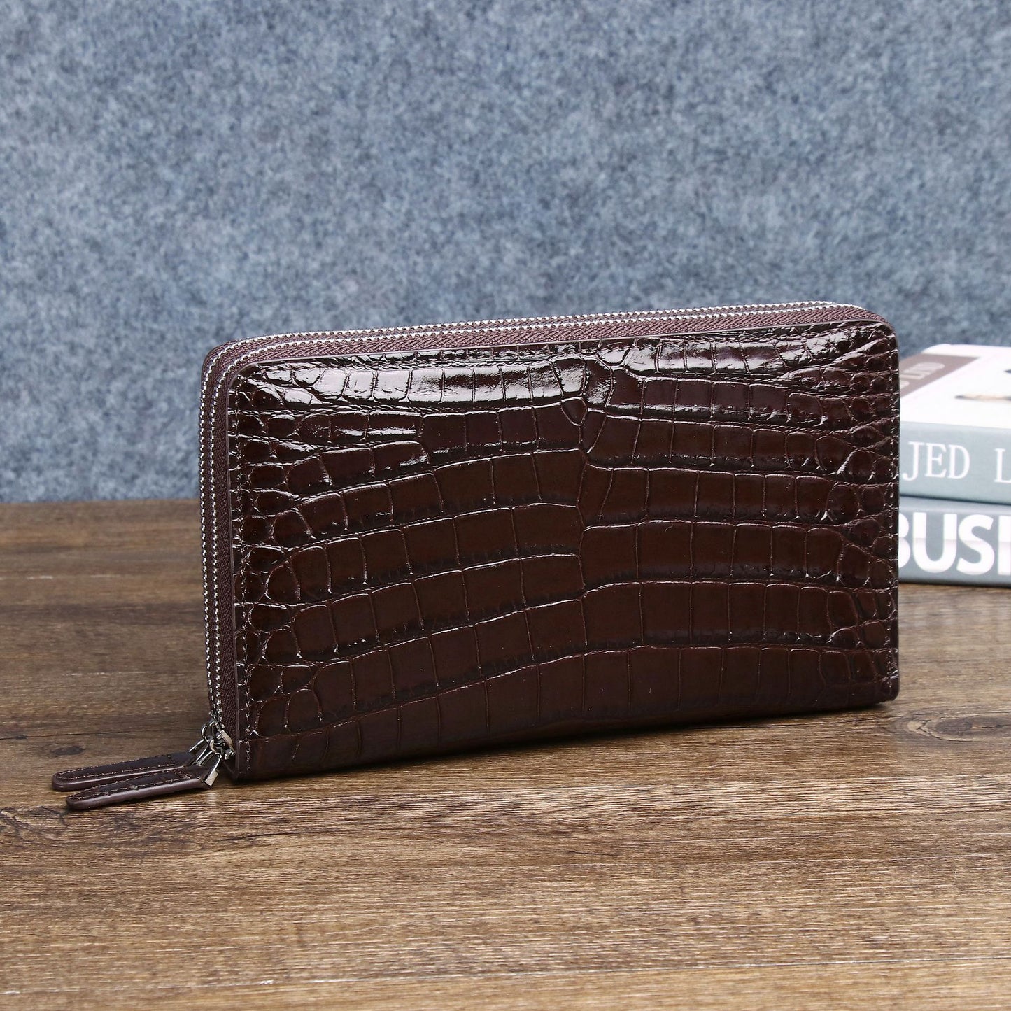 Men's Belly Pattern Double Pull Leather Fashion Classic Men's Handbags
