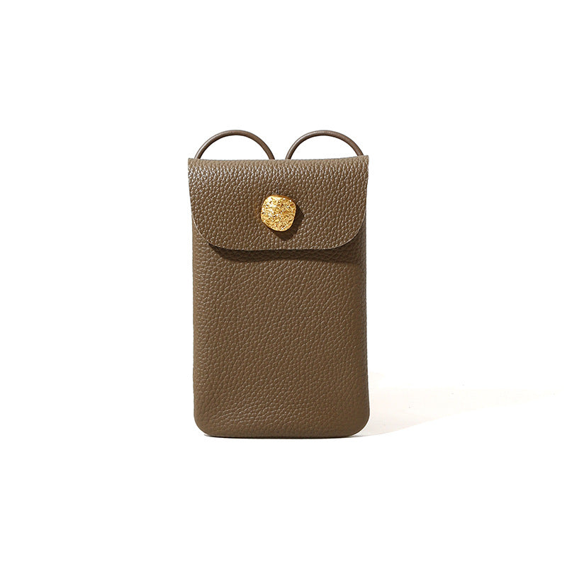 Women's Simple Style Leather Spring First Layer Crossbody Bags