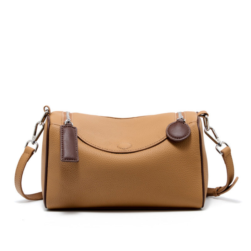 Women's First Layer Cowhide Pillow Texture Simple Crossbody Bags