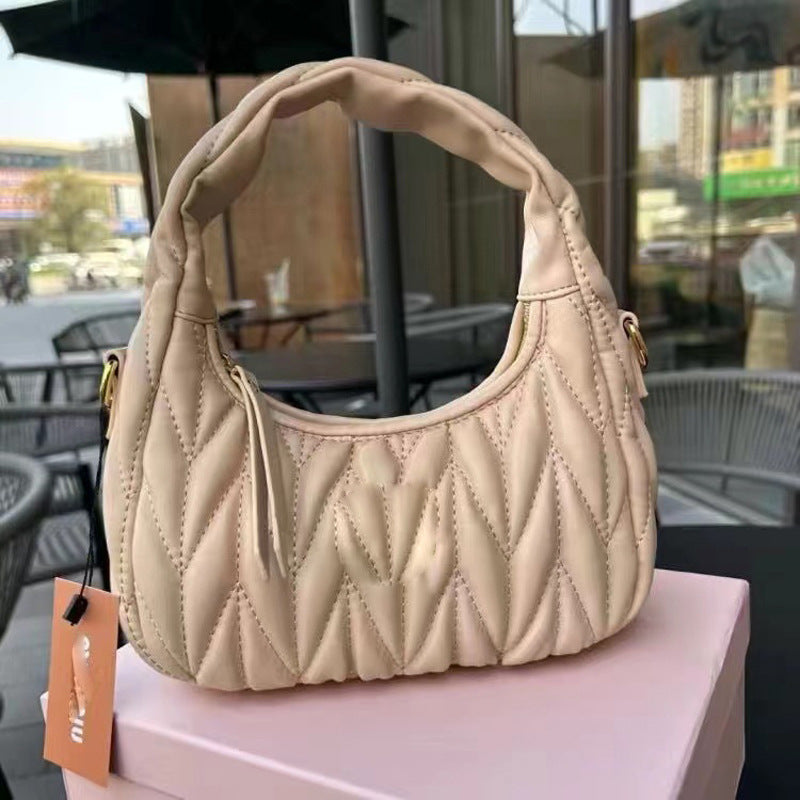 Women's Home Portable Underarm Pleated Cloud Fashion Armpit Bags