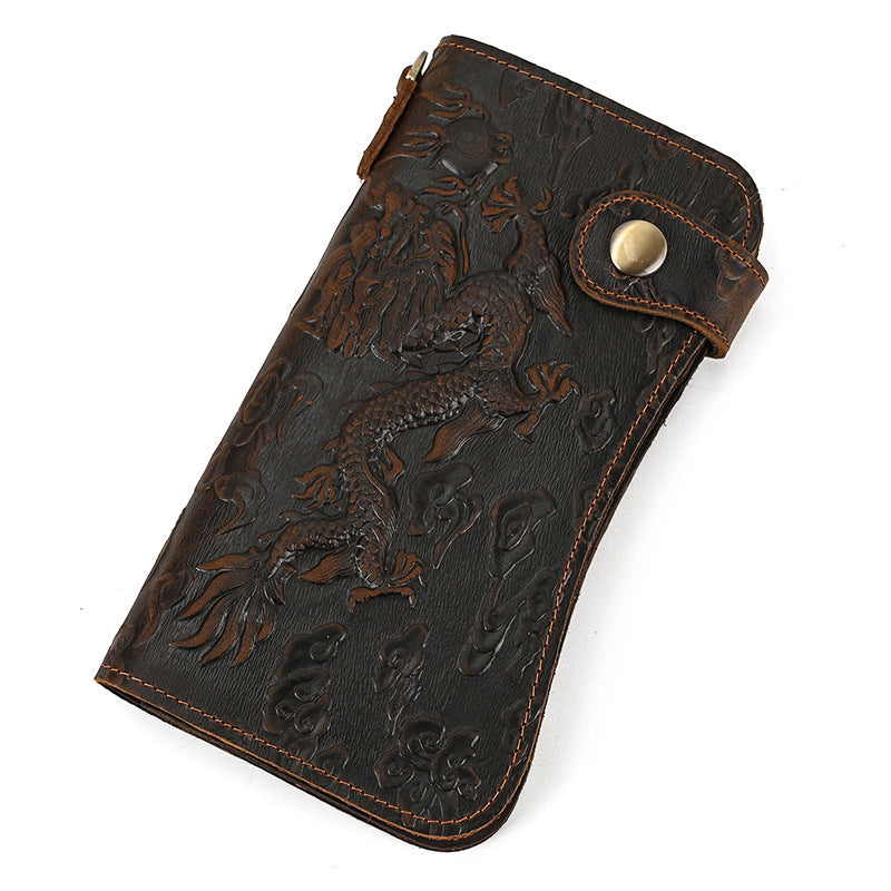 Men's Horse Long Iron Chain Embossed Domineering Men's Wallets