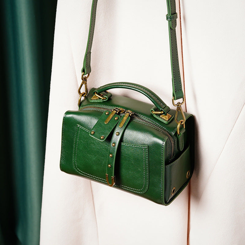 Women's Style Retro Boston Fashionable Leather Hand Shoulder Bags