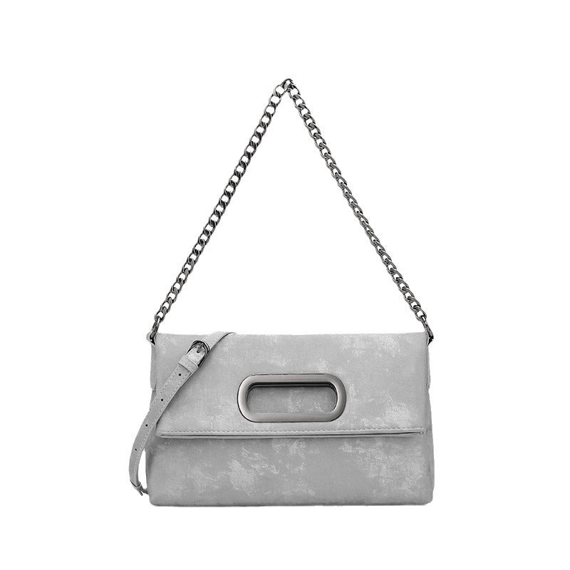 Style Genuine Leather Satin Underarm Folding Crossbody Bags