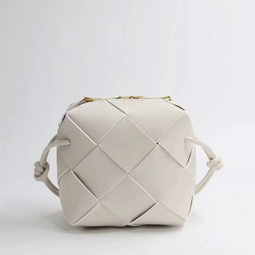 Rhombus Genuine Leather Portable High Sense Shoulder Bags