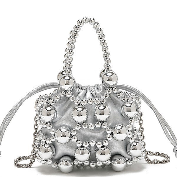 Design Exquisite Hollow Metal Beaded Woven Evening Bags