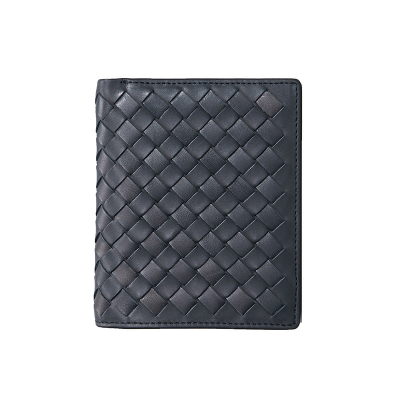 Men's Authentic Leather Weave First Layer Cowhide Men's Wallets