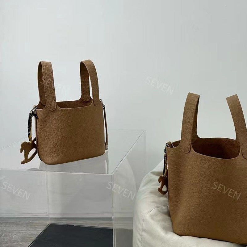 Women's Genuine Leather Vegetable Basket High-grade Design Handbags
