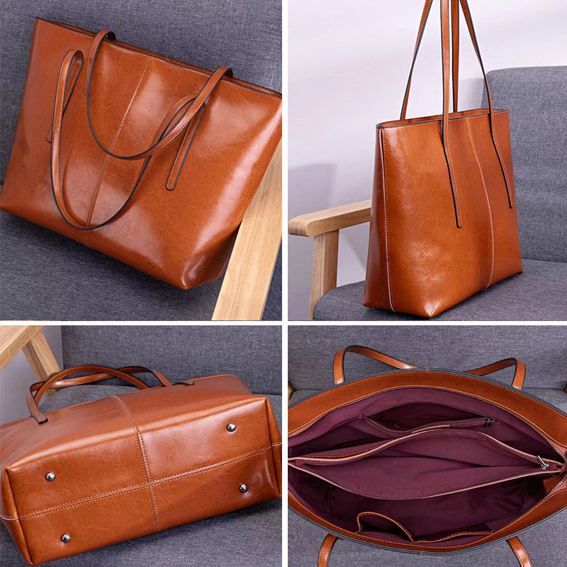 Women's Underarm Large Capacity Commuter Genuine Leather Crossbody Bags