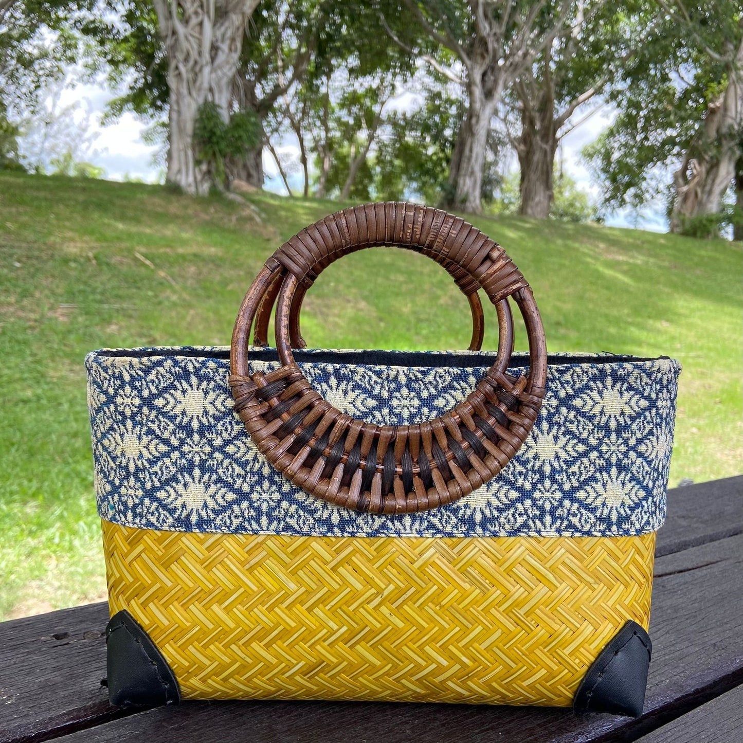 Retro Ethnic Style Bamboo Woven Leisure Large Bags