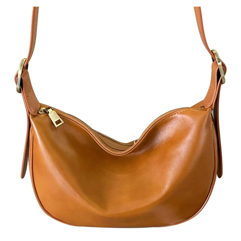 Women's Dumpling Genuine Leather Underarm Large Capacity Bags