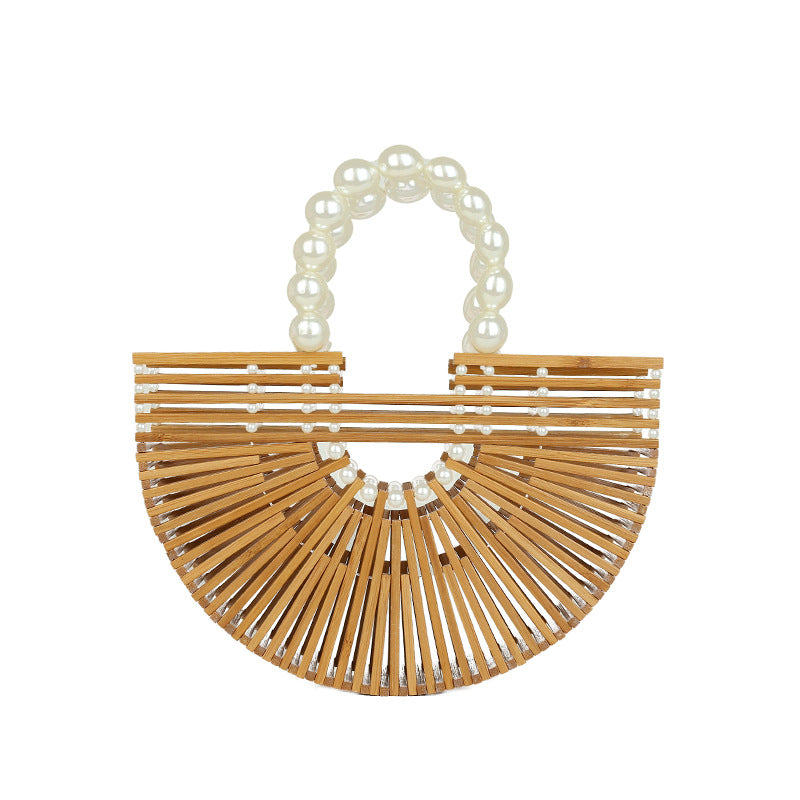 Women's Super Popular Hand-woven Bamboo Woven Basket Handbags